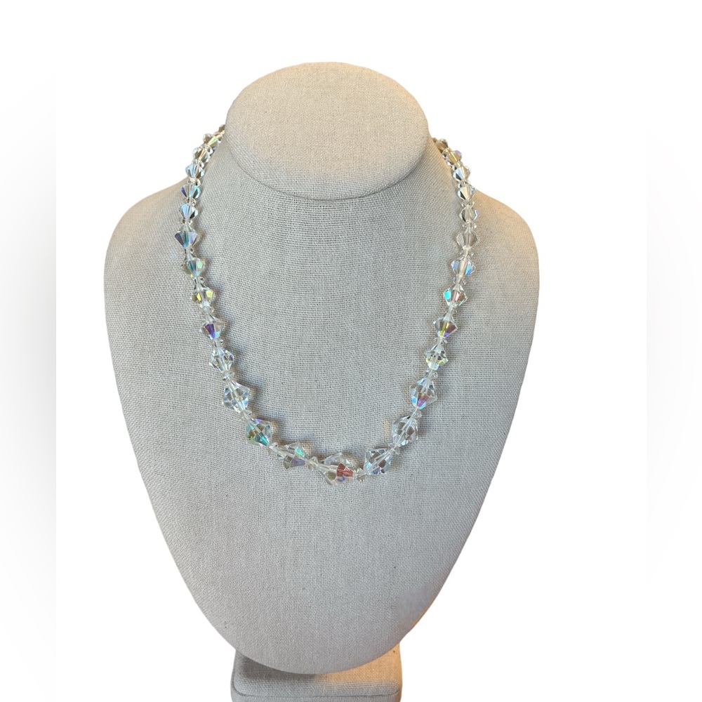 Vintage AB Clear Beaded Necklace